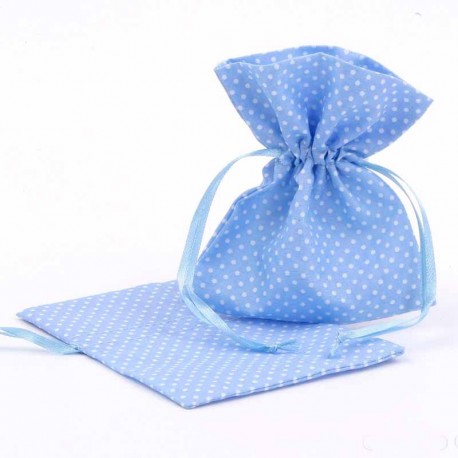 Bolsa algodón topos azul, detalles para eventos 