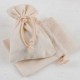 Bolsa de algodón pequeña en marfil 7,5 x 10 cm, para la presentación de los detalles para invitados