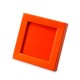 Caja marco charol naranja 10 x 10 x 1,5 cm.