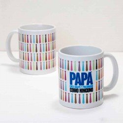 Taza cerámica Papá, diseño corbatas en caja regalo
