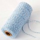 Cordón en algodón bicolor cuatro hilos trenzado, azul y blanco