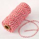Cordón de algodón bicolor de doce hilos trenzado, rojo y blanco