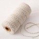 Cordón de algodón bicolor de doce hilos trenzado, marfil y blanco
