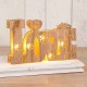 Estructura decorativa Love con luces led para bodas. Incluye pilas
