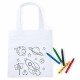 Bolsa infantil con dibujos del espacio para colorear, incluye 5 ceras