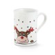Taza estilo mug, decorada con un alegre Reno de Navidad