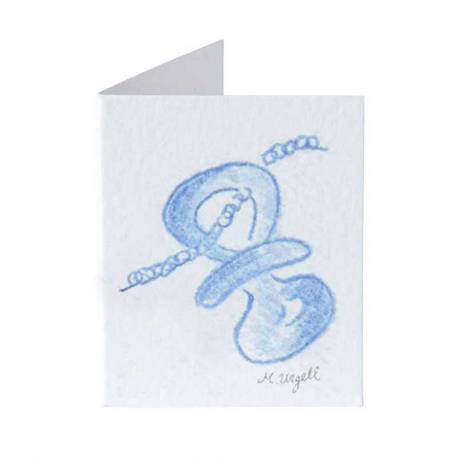 Etiqueta librito chupete para bautizo, color azul
