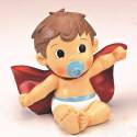 Figura bebé Super Héroe con capa y pañales, para tarta bautizo