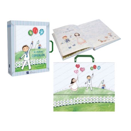 Libro de firmas Primera Comunión niño con globos