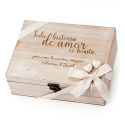 Cofre madera San Valentín personalizado