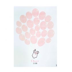 Lámina para huellas body rosa con globos