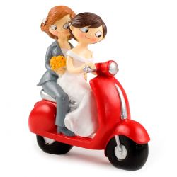 Figura tarta novias en moto