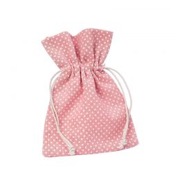 Bolsa rosa de algodón con topos