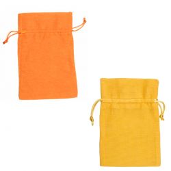 Bolsa algodón naranja o amarillo 15 x 23 cm.