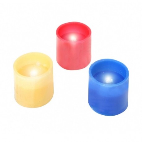 Decorativa vela eléctrica con 3 luz led en varios colores