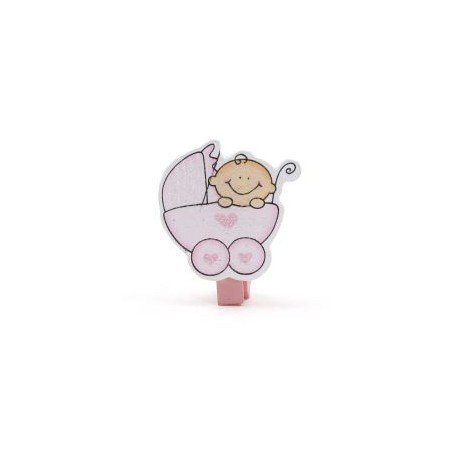 Pinza bebé carricoche rosa