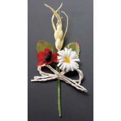 Ramillete flor roja/blanca