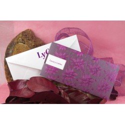Invitación de Boda tonos púrpura con relieves brillo