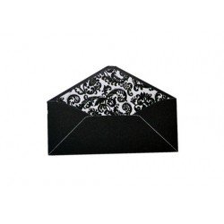 Pack de 25 sobres negros y forro interior con estampado barroco