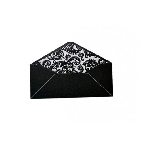 Pack de 25 sobres negros y forro interior con estampado barroco