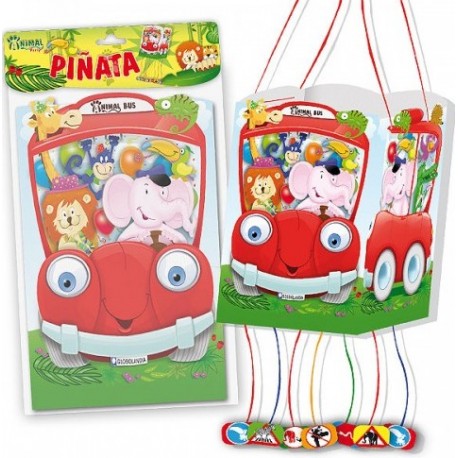 Piñata animalitos en coche