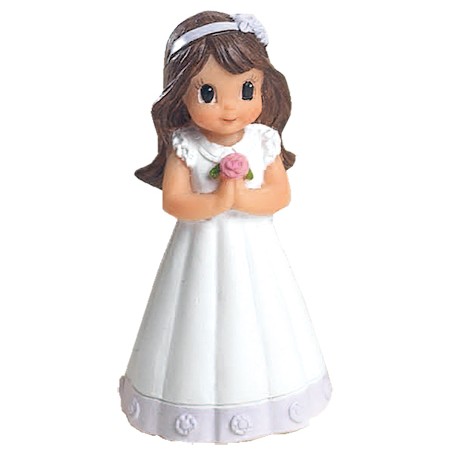 Figura niña Comunión vestido detalle lila