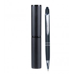 Bolígrafo con tubo cilíndrico negro