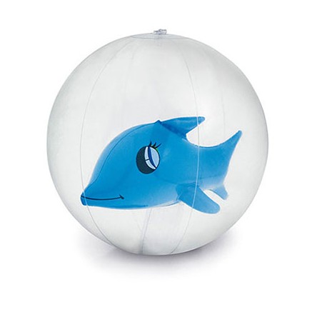 Balón hinchable de playa con muñeco interior, modelo delfín