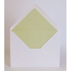 Pack de 25 sobres blancos con forro interior topos ó cuadrados