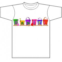 Camiseta blanca niños diseño Buckets