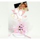 Clip sujeta fotos figura de madera bebés rosa con pic peladillas