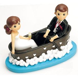 Figura para el pastel boda novios en barca
