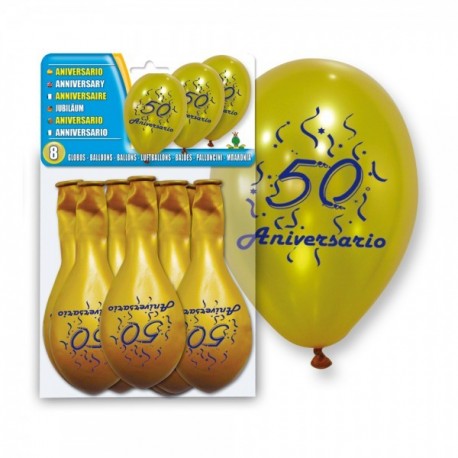 Globos dorados para la celebración del 50 aniversario