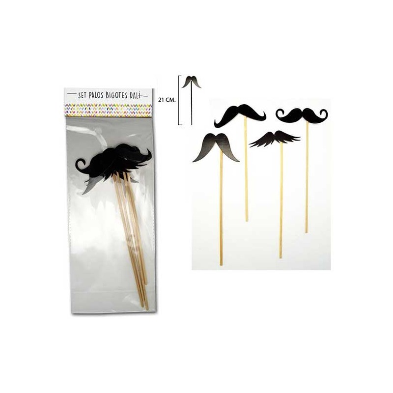 Set de artículos para photocall, bolsa con cuatro bigotes Dalí