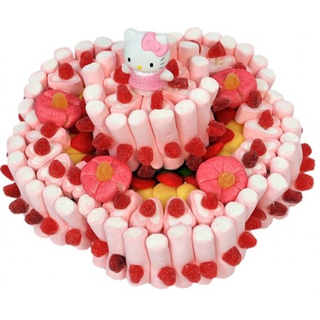 Tarta chuches y nubes con figura de Hello Kitty 1000 grs.
