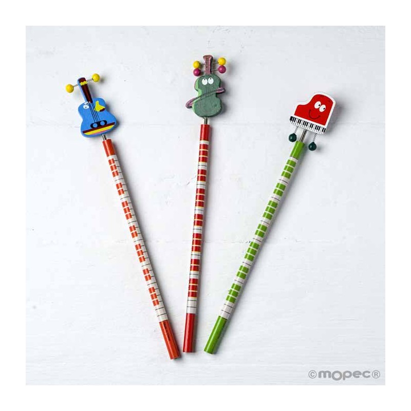 Lápices infantiles con instrumentos musicales