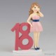 Figura para pastel 18 aniversario Chica con vestido rosa