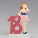 Figura para pastel 18 aniversario Chica vestido rosa
