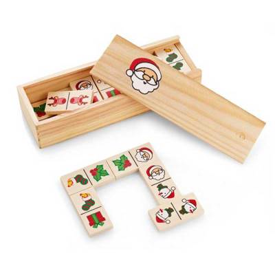 Domino en madera con motivos navideños