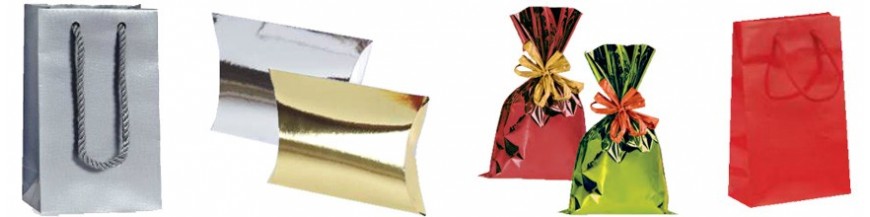 Complementos para los detalles: presentación de pashminas y pañuelos Cajas y bolsas con diferentes tamaños para pashminas, pañuelos... Prácticas cajitas y bolsitas de alegres colores para presentar las pashminas.