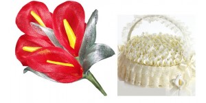 Bouquet y cestas para los alfileres